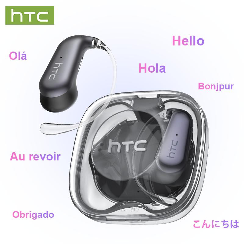 HTC NE38 OWS Wireless Translation Earbuds - Experience Seamless Communication with Real-Time Translation in 134 Languages, Bluetooth 6.0 Connectivity, and Superior HIFI Sound Quality - Perfect for Office, Sports, Study, and Audio Calls