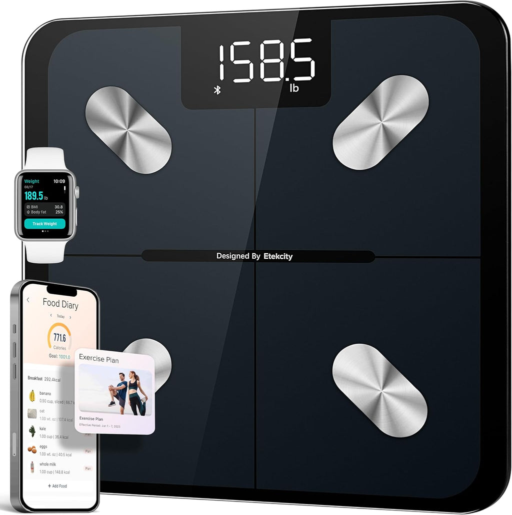 Advanced Smart Body Scale - Accurate Digital Weighing with BMI, Body Fat, Muscle Mass Tracking & Bluetooth Sync for Home Health Management